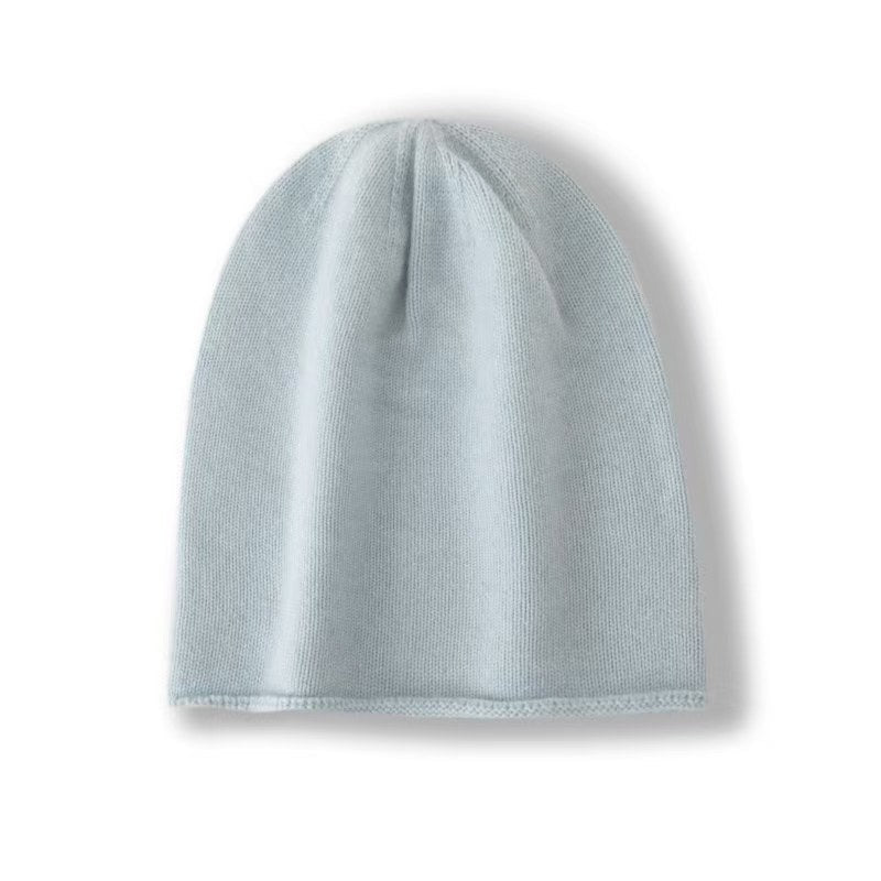 100% Cashmere Beanie Hat Warm Cashmere Ski Cap For Winter Blue M