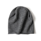 100% Cashmere Beanie Hat Warm Cashmere Ski Cap For Winter Dark Gray M