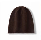 100% Cashmere Beanie Hat Warm Cashmere Ski Cap For Winter Brown M