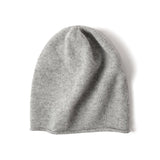 100% Cashmere Beanie Hat Warm Cashmere Ski Cap For Winter Gray M