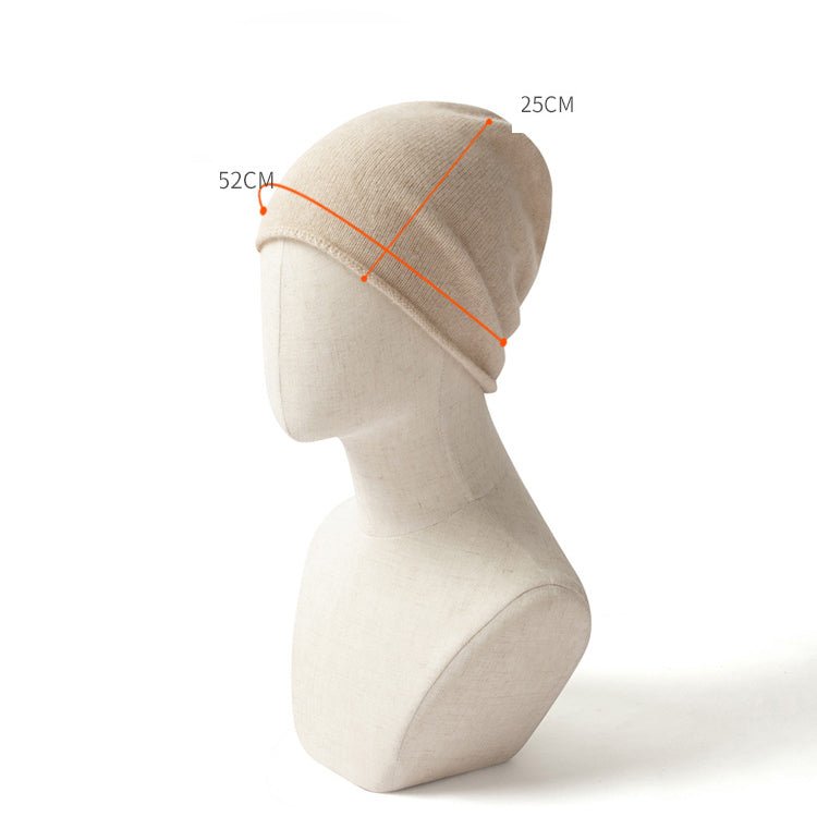 100% Cashmere Beanie Hat Warm Cashmere Ski Cap For Winter Gray M