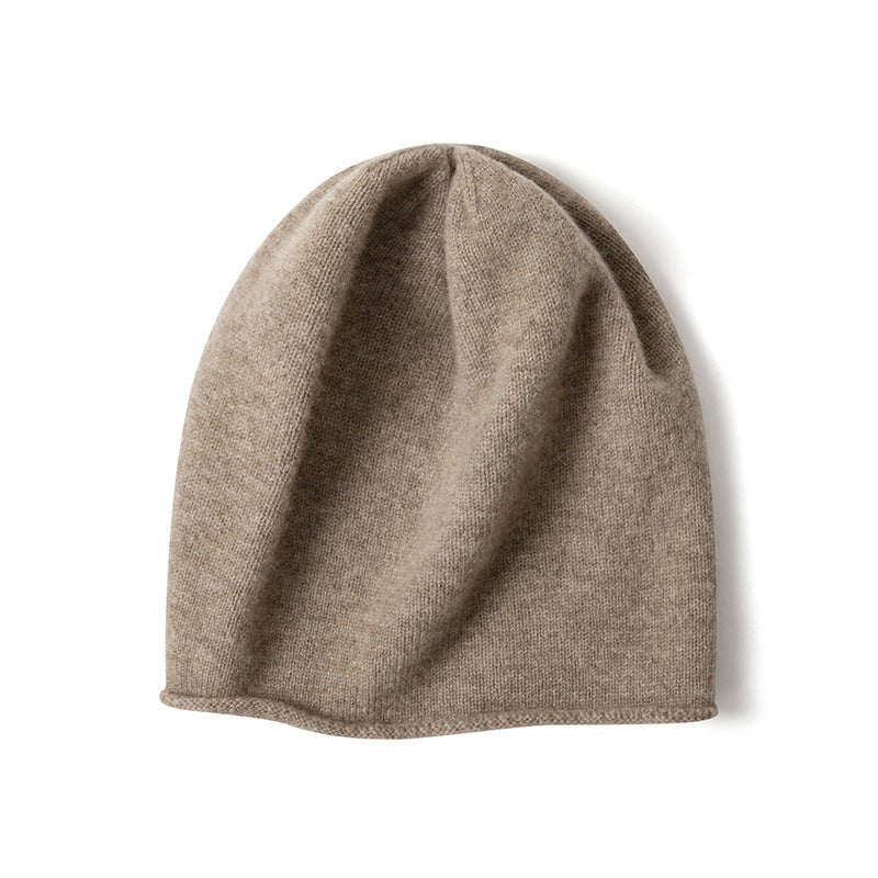 100% Cashmere Beanie Hat Warm Cashmere Ski Cap For Winter Taupe M