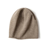 100% Cashmere Beanie Hat Warm Cashmere Ski Cap For Winter Taupe M