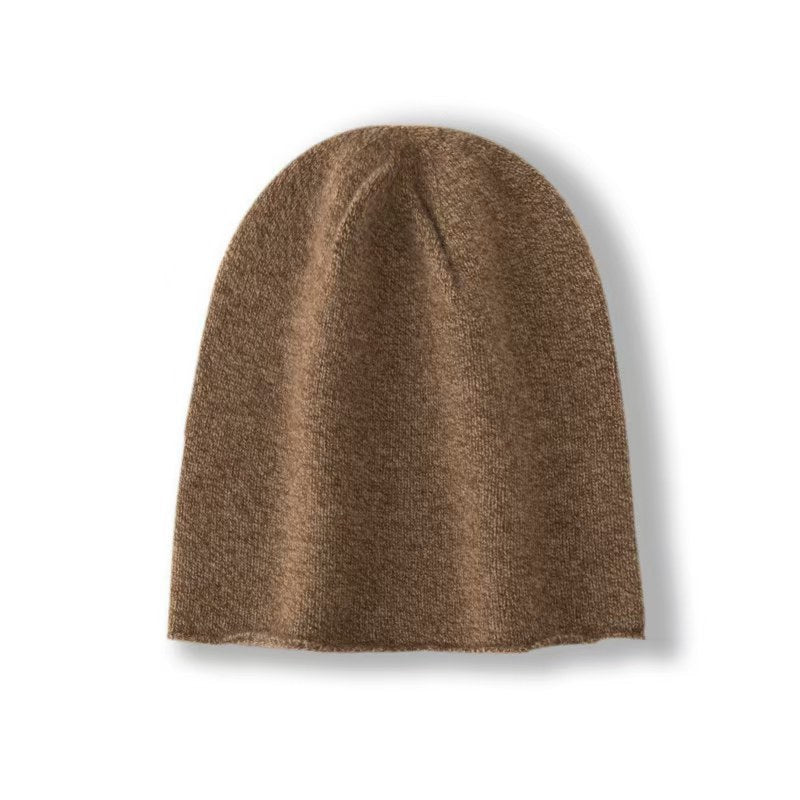 100% Cashmere Beanie Hat Warm Cashmere Ski Cap For Winter Camel M