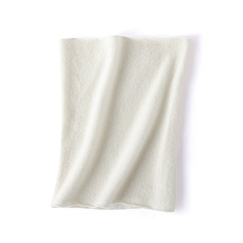 100% Cashmere Infinity Scarf Cashmere Neck Gaiter Seamless Loop Scarf White M