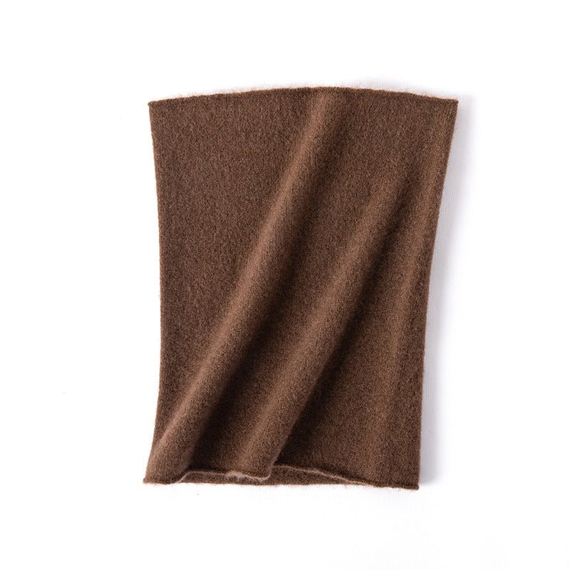 100% Cashmere Infinity Scarf Cashmere Neck Gaiter Seamless Loop Scarf Brown M