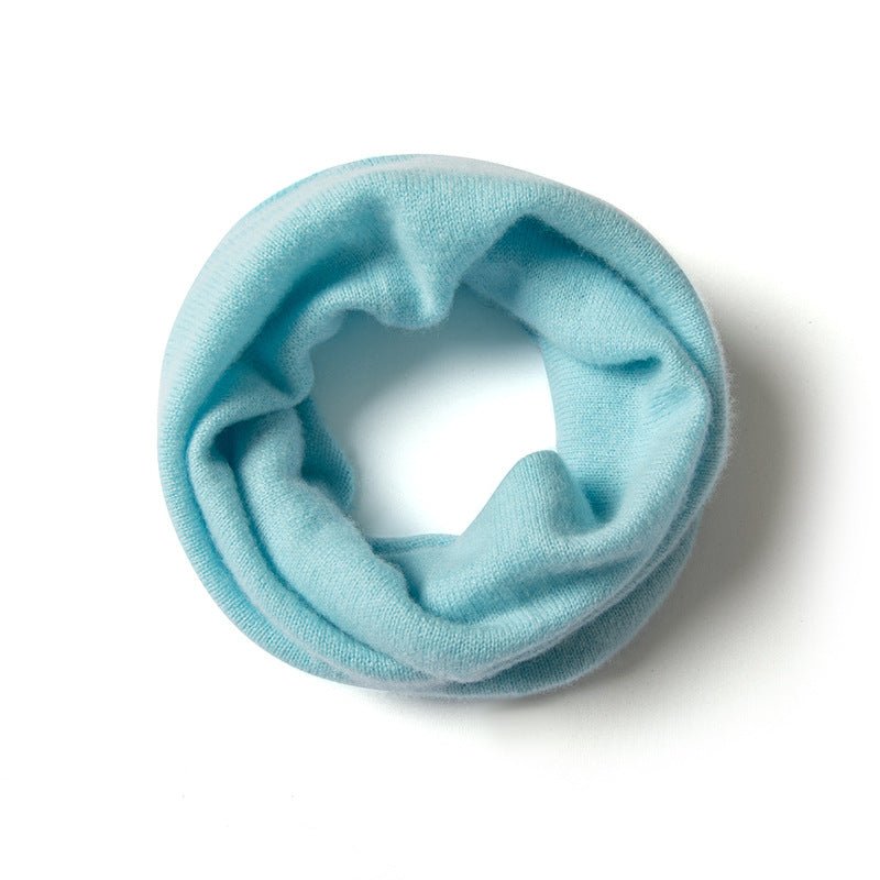 100% Cashmere Infinity Scarf Cashmere Neck Gaiter Seamless Loop Scarf Blue M