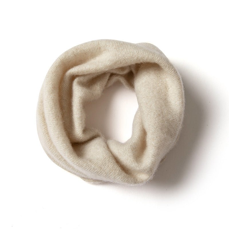 100% Cashmere Infinity Scarf Cashmere Neck Gaiter Seamless Loop Scarf Ivory M
