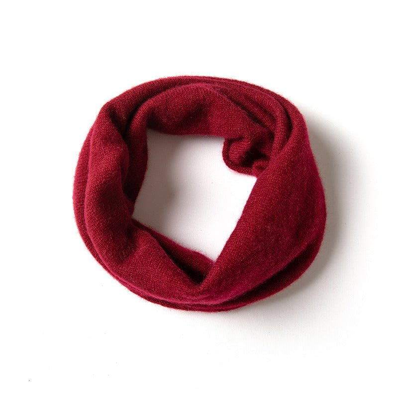 100% Cashmere Infinity Scarf Cashmere Neck Gaiter Seamless Loop Scarf Claret M