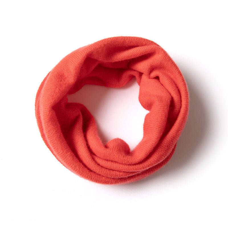 100% Cashmere Infinity Scarf Cashmere Neck Gaiter Seamless Loop Scarf Orange M
