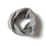 100% Cashmere Infinity Scarf Cashmere Neck Gaiter Seamless Loop Scarf Light Gray M