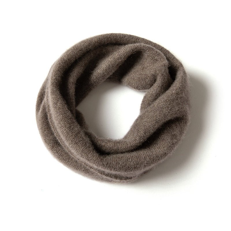 100% Cashmere Infinity Scarf Cashmere Neck Gaiter Seamless Loop Scarf Coffee M