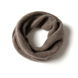 100% Cashmere Infinity Scarf Cashmere Neck Gaiter Seamless Loop Scarf Coffee M
