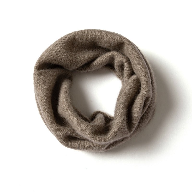 100% Cashmere Infinity Scarf Cashmere Neck Gaiter Seamless Loop Scarf Taupe M