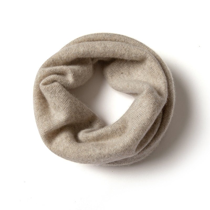 100% Cashmere Infinity Scarf Cashmere Neck Gaiter Seamless Loop Scarf Beige M