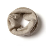 100% Cashmere Infinity Scarf Cashmere Neck Gaiter Seamless Loop Scarf Beige M