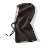 Pure Cashmere Balaclava Hood Hat For Women And Men Taupe M