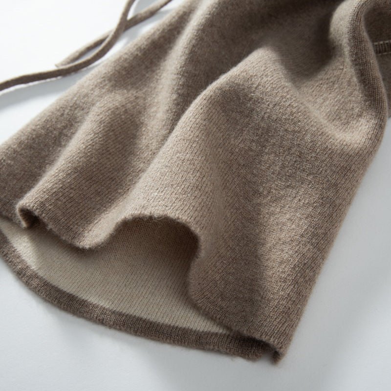 Pure Cashmere Balaclava Hood Hat For Women And Men Gray M