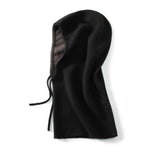 Pure Cashmere Balaclava Hood Hat For Women And Men Black M