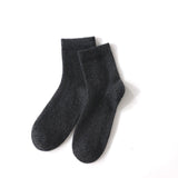 100% Cashmere Winter Socks Cashmere Thermal Socks Home and Sleep Socks Dark Gray M