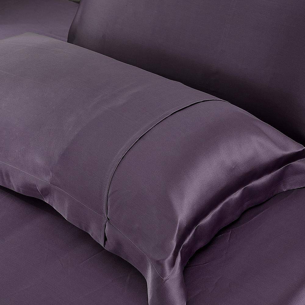 100% Mulberry 25 Momme Oxford Envelope Silk Pillowcase Deep Purple Standard (20" * 26")