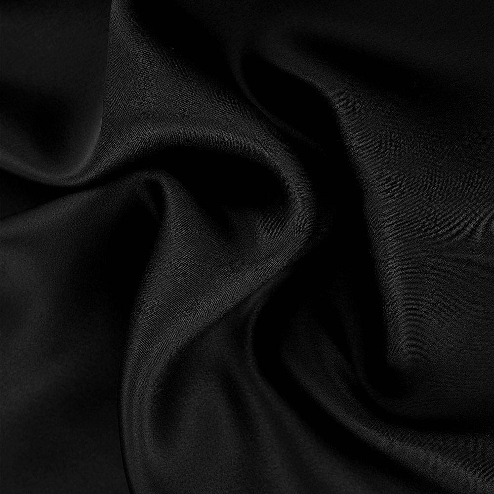 100% Mulberry 25 Momme Oxford Envelope Silk Pillowcase Black Standard (20" * 26")
