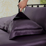 100% Mulberry 25 Momme Oxford Envelope Silk Pillowcase Deep Purple Standard (20" * 26")