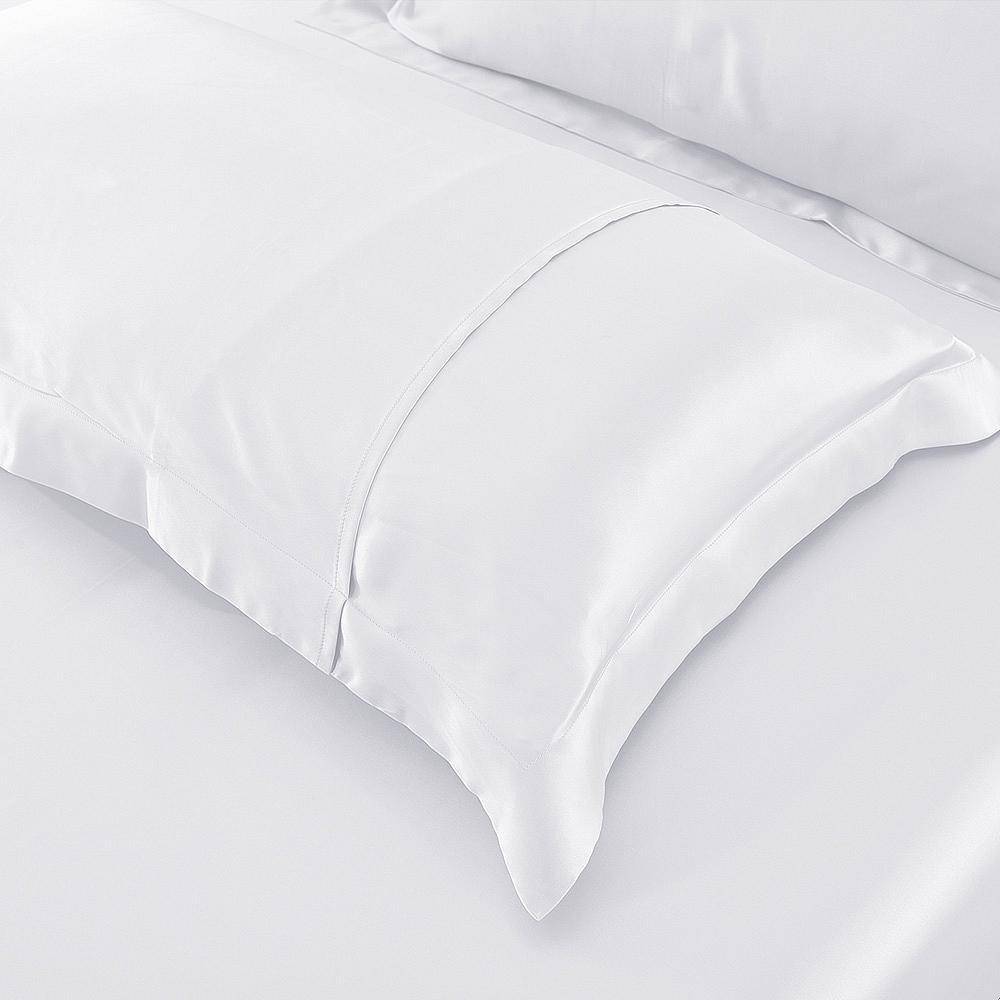100% Mulberry 25 Momme Oxford Envelope Silk Pillowcase White Standard (20" * 26")