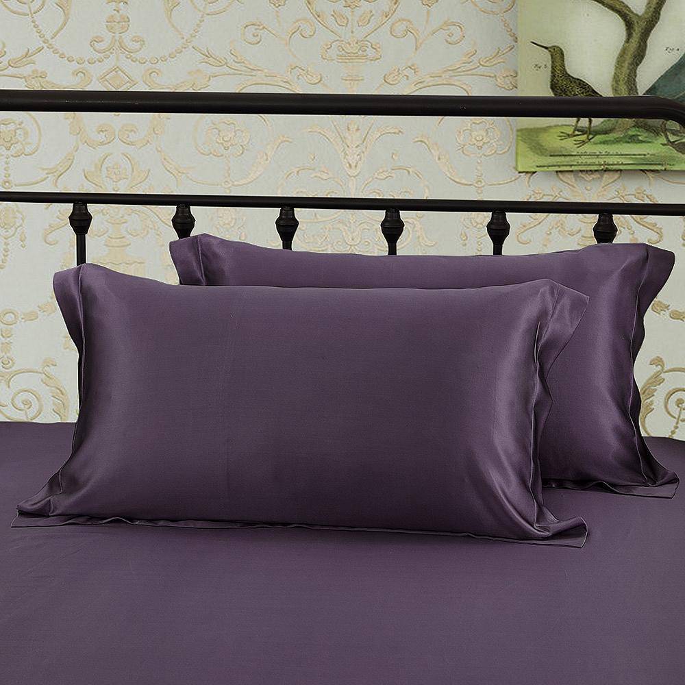 100% Mulberry 25 Momme Oxford Envelope Silk Pillowcase Deep Purple Standard (20" * 26")