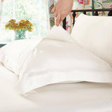 100% Mulberry 25 Momme Oxford Envelope Silk Pillowcase Ivory Standard (20" * 26")