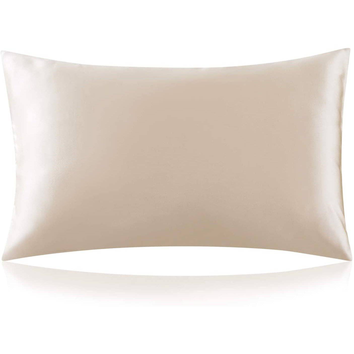 100% Mulberry 25 Momme Silk Pillowcase With Hidden Zipper Champagne Standard (20" * 26")