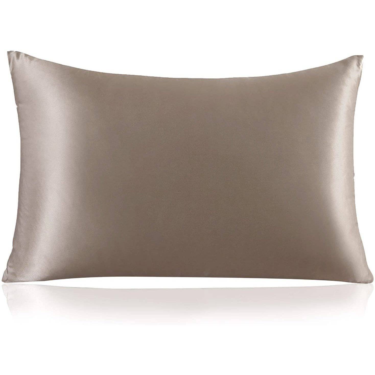 100% Mulberry 25 Momme Silk Pillowcase With Hidden Zipper Silver Gray Standard (20" * 26")