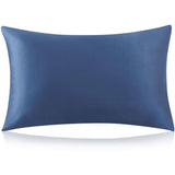 100% Mulberry 25 Momme Silk Pillowcase With Hidden Zipper Navy Blue Standard (20" * 26")