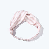 100% Mulberry Stripes Silk Headband For Ladies Pink M
