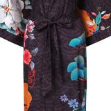 100% Floral Nature - inspired Prints Silk Kimono Robe Orange One size fits most