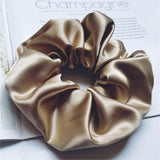100% Mulberry Silk - Scrunchies For Hair Sleep 30 Momme Black M