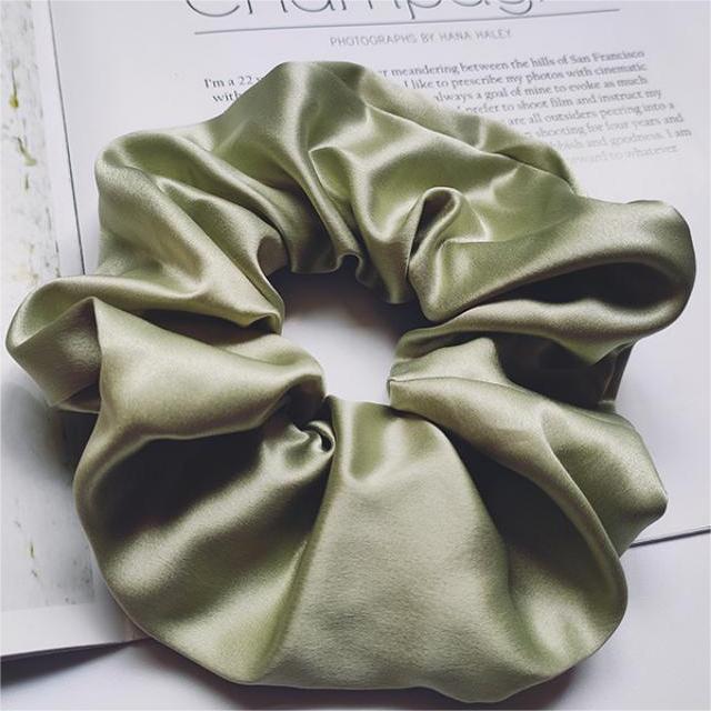 100% Mulberry Silk - Scrunchies For Hair Sleep 30 Momme Black M