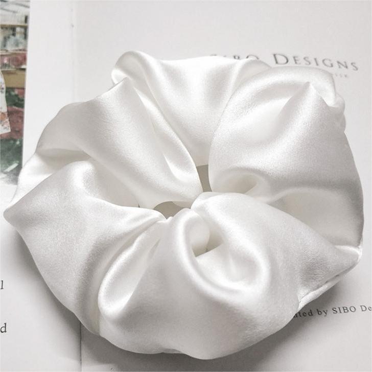 100% Mulberry Silk - Scrunchies For Hair Sleep 30 Momme Black M