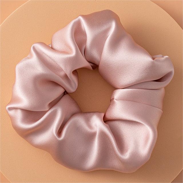 100% Mulberry Silk - Scrunchies For Hair Sleep 30 Momme Pink M