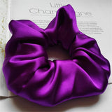 100% Mulberry Silk - Scrunchies For Hair Sleep 30 Momme Deep Purple M