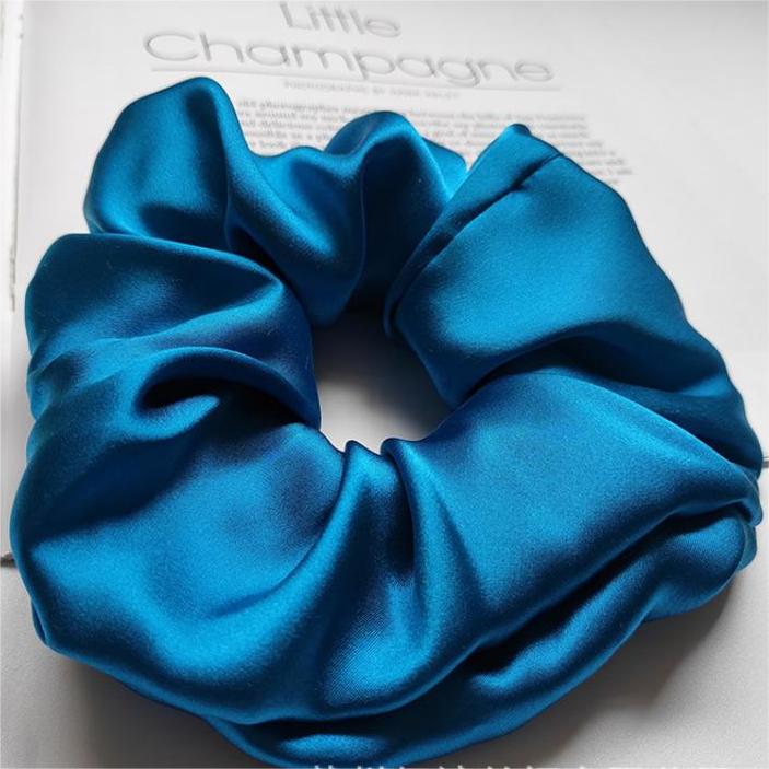 100% Mulberry Silk - Scrunchies For Hair Sleep 30 Momme Dark Teal M