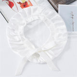 Silk Lace Sleep Cap For Women Hair Care Silk Night Bonnet White M