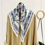 100% Silk Scarf For Women Floral Scarf Square Head Scarf Style - 2 M