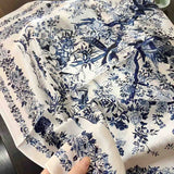 100% Silk Scarf For Women Floral Scarf Square Head Scarf Style - 2 M