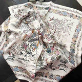 100% Silk Scarf For Women Floral Scarf Square Head Scarf Style - 1 M