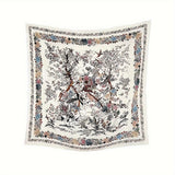 100% Silk Scarf For Women Floral Scarf Square Head Scarf Style - 1 M