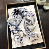 100% Silk Scarf For Women Floral Scarf Square Head Scarf Style - 2 M