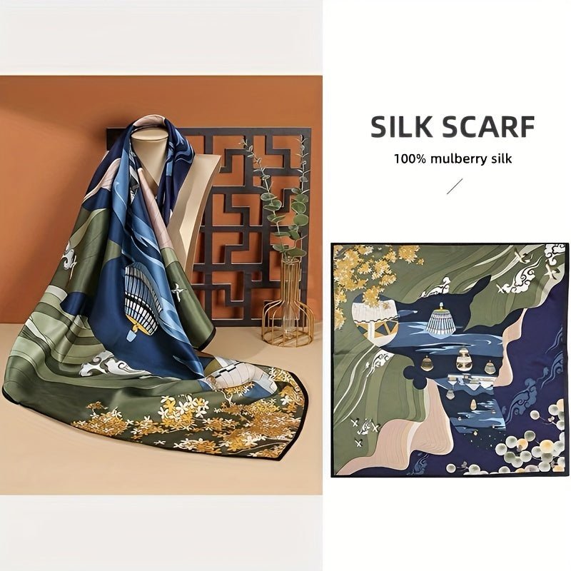 100% Pure Mulberry Silk Square Head Scarf For Women Style - 4 M