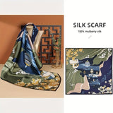 100% Pure Mulberry Silk Square Head Scarf For Women Style - 4 M