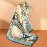 100% Pure Mulberry Silk Square Head Scarf For Women Style - 1 M
